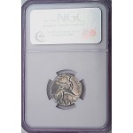 NGC XF Ancient Greek Boy on Dolphin Silver Didrachm Coin